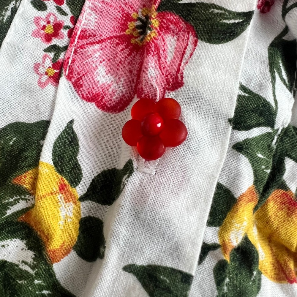 L.A. Baby Outfit Bloomers Hat Set Baby Size 3/6 Months Red Fruit Gingham Floral - Picture 4 of 4